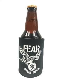FEAR More Beer Koozie Black Eagle Logo