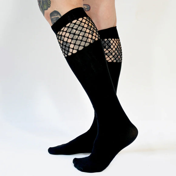 Fishnet Knee High Socks