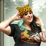 Leopard Print Cat Ear Knit Beanie Hat