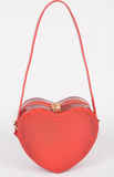Red Metallic Heart Shoulder Bag