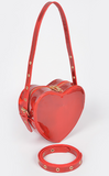 Red Metallic Heart Shoulder Bag
