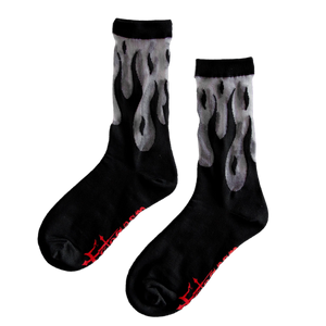 Sheer Flame Socks in Black