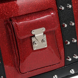 Black and Red Sparkle Weekender Tote Medium