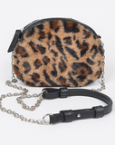 Fuzzy Leopard Print Crossbody Bag