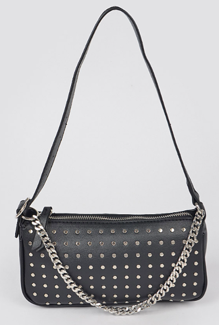 Studded Perforated Chain Bag