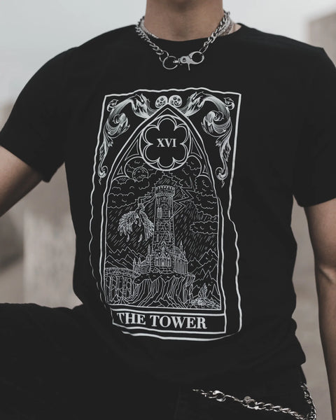 The Tower Tarot Card Shirt By The Pretty Cult – DeadRockers