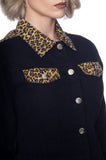 Rock n Roll Feline Leopard & Black Denim Jacket