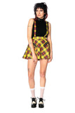 Highlife Pinafore Suspender Skirt Yellow Tartan