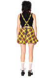 Highlife Pinafore Suspender Skirt Yellow Tartan