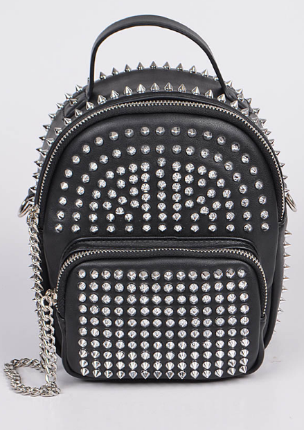 black studded mini backpack Studded Black Mini Convertible Backpack