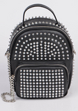 Studded Black Mini Convertible Backpack