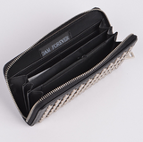 Zip Around Studded Clutch Wallet