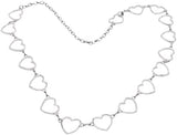 Silver Heart Chain Link Waist Belt
