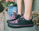 Black & Pink Leopard D-Ring VLK Sneaker