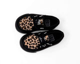 Black & Leopard Print Toddler Creeper Sneakers