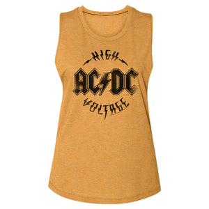 AC/DC Antique Gold Ladies Tank Top