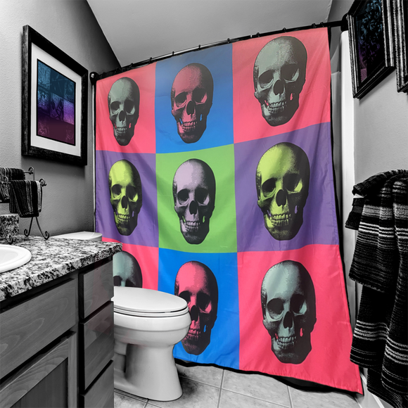 Warskol Bright Skulls Shower Curtain