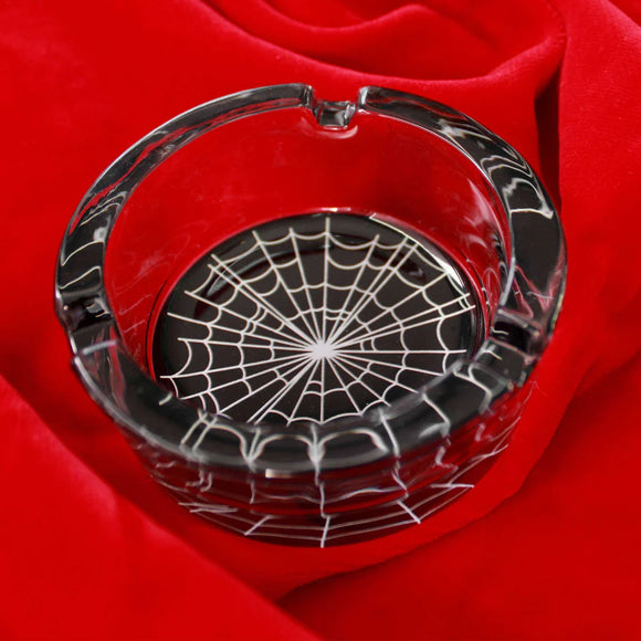 Glass Spiderweb Ashtray