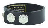Plain Black Leather Wristband (Various Sizes)