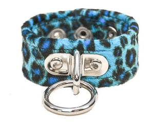 Blue Leopard Bondage Ring Wristband