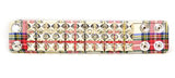 3 Row Plaid Pyramid Stud Wristband (Various Colors)