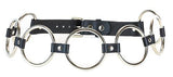 3" Ring Black Leather Belt