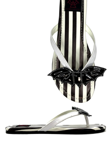 Betty Bat Black & White Striped Sandal