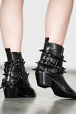 Black Spiked & Studded Buckle Callista Boots