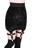 Cassandra Black Velvet Mini Skirt