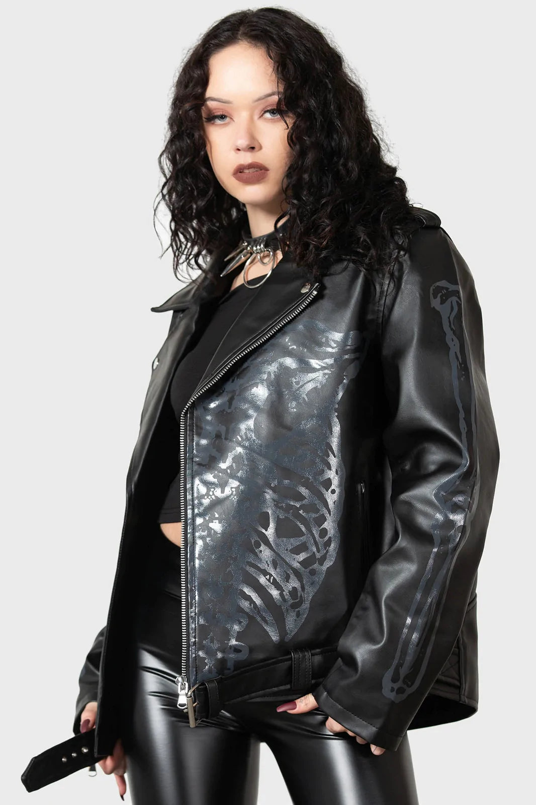 Vinyl clearance biker jacket