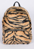 Fuzzy Tiger Print Mini Back Pack