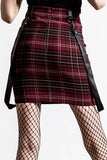 Daze Of Our Lives Mini Skirt Blood Red Plaid (Only Small Left!)