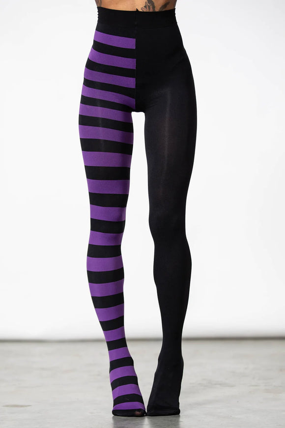 Black & Purple Striped Ella Tights