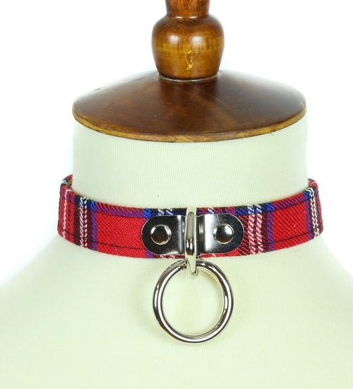 Anarchy in the UK Red Plaid Choker