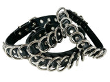 Raging Multi Ring Leather Choker