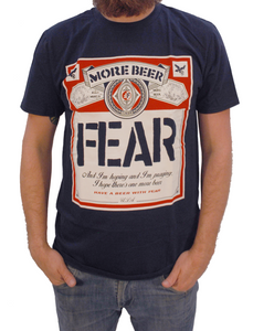 Fear More Beer Can Navy Shirt