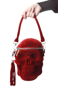 Blood Red Grave Digger Skull Bag