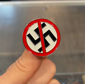 Anti Nazi Crossed Out Swastika Enamel Pin