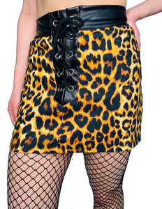 Leopard Rebel Tie Skirt