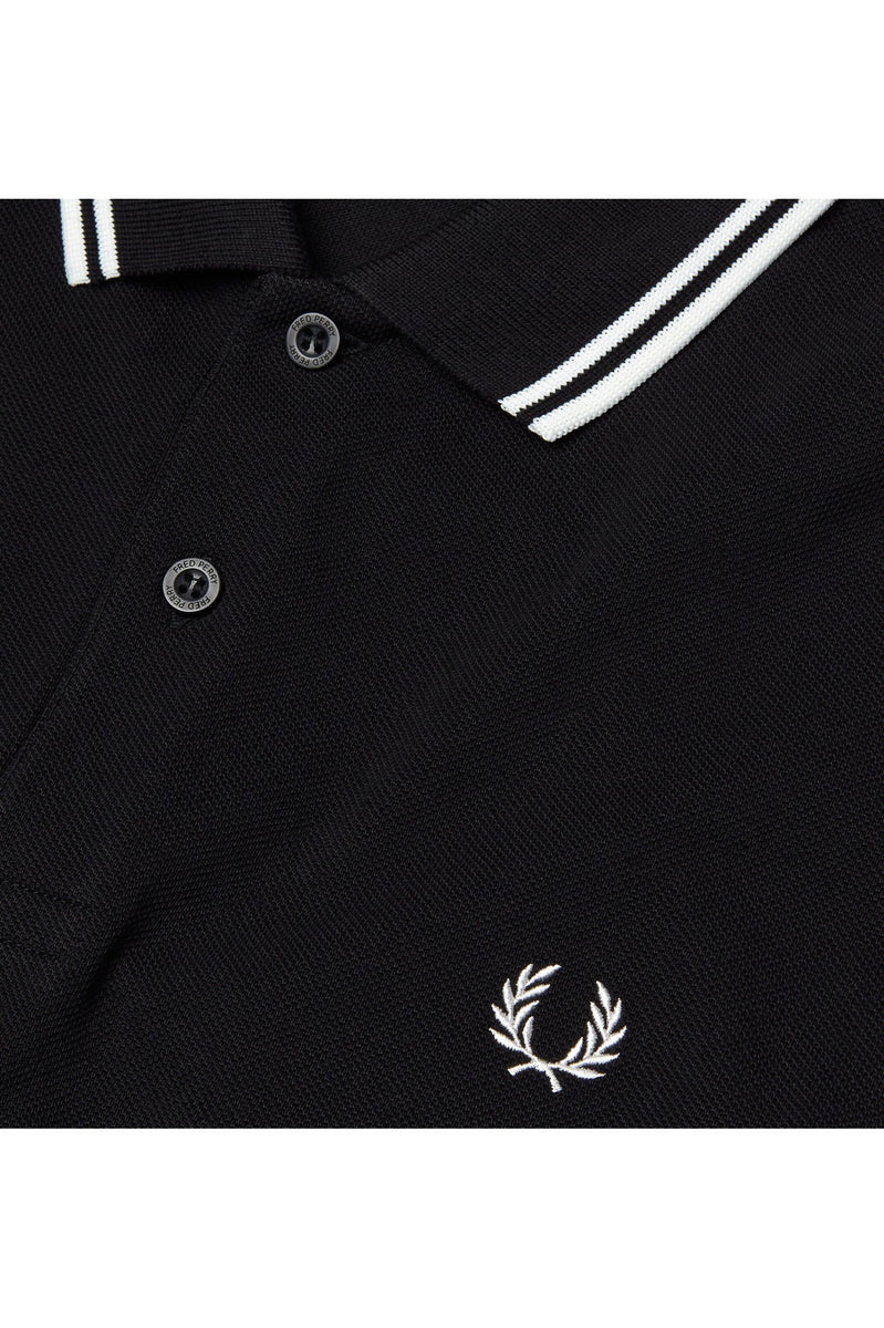 Fred Perry Twin Tipped Polo Black / White – DeadRockers