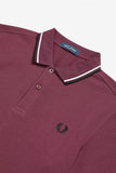 Fred Perry Polo Mahogany / White / Black (Last One Size SMALL!)