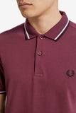 Fred Perry Polo Mahogany / White / Black (Last One Size SMALL!)