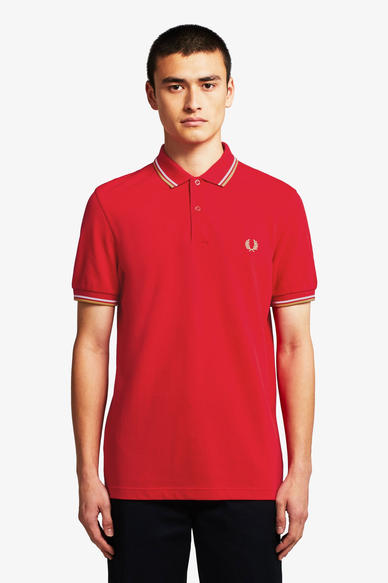 Fred Perry Polo Jester Red / White / Champagne (Only Small Left ...