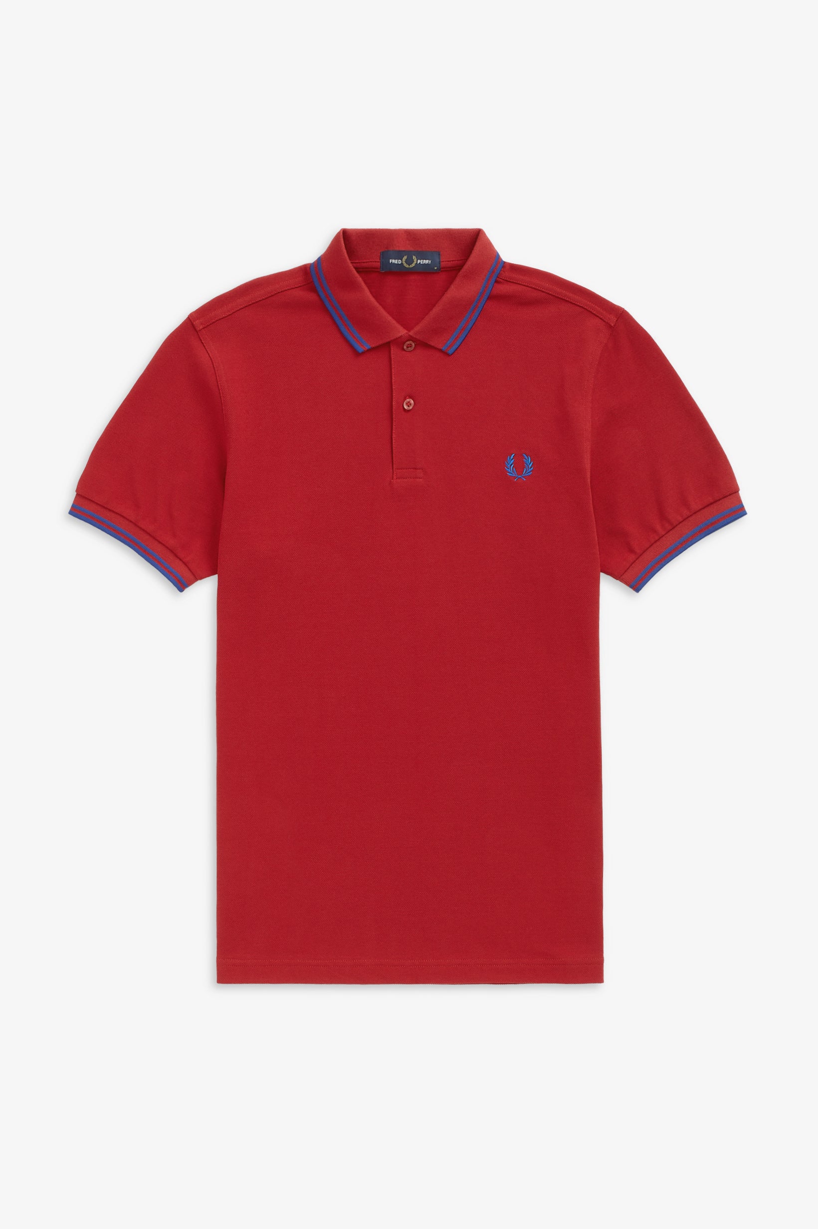 Fred Perry Twin Tipped Polo Deep Red / Cobalt – DeadRockers