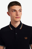 Fred Perry Polo Black / Light Blue / Clay