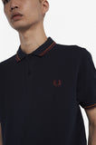 Fred Perry Polo Navy / Nut Flake / Oxblood