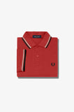 Fred Perry Polo Washed Red / Snow White / Black
