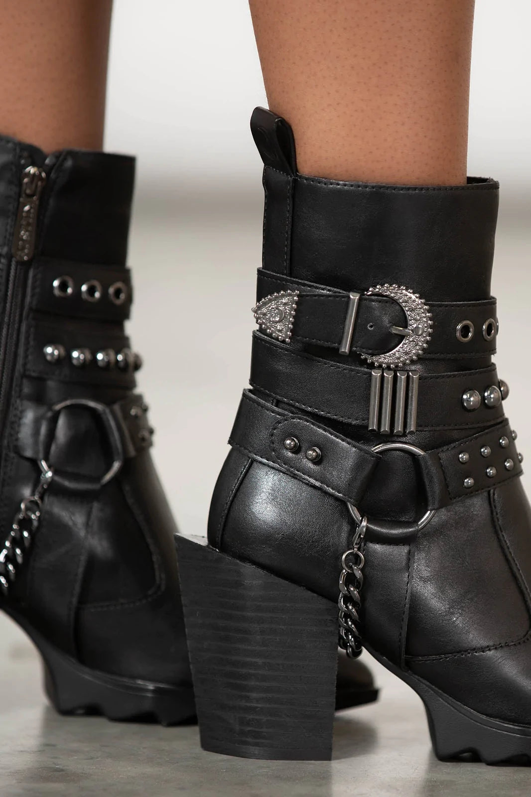 Onyx Stud Buckle Boots DeadRockers