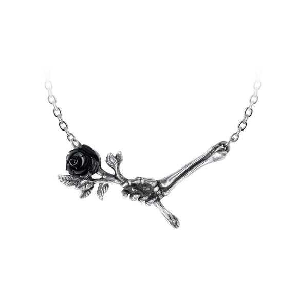 Love Never Dies Skeleton Rose Necklace
