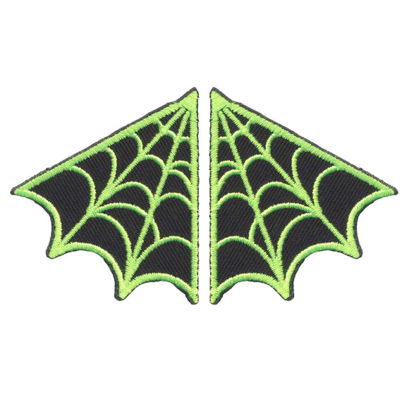 Black & Green Spiderweb Collar Patch Set